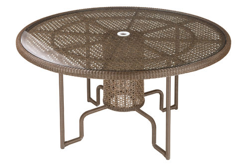 Circular dining table 150cm (java weave / tempered glass insert)