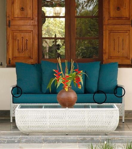 3 seater settee base cushion and 2 arm inserts - settee not included (Sunbrella® fabric - deep sea)