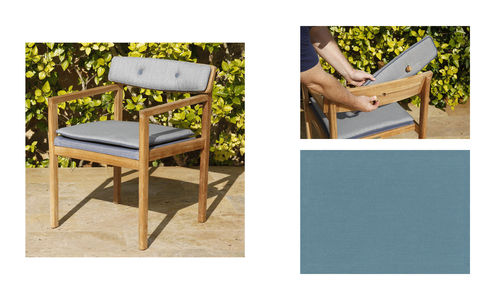 Atom back  and seat pad set - chair not included (Sunbrella® fabric - adriatic blue, 2nd image)