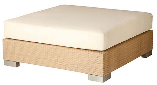 Arizona square ottoman 76 & 5cm cushion (sahara weave / Sunbrella® fabric - white sand)
