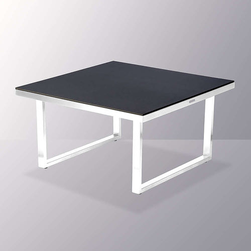 Mercury square HPL coffee table, chairs not included (arctic white frame /  slate grey top)