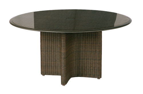 Savannah circular dining table 150 - chairs not included (java weave / tempered glass insert)