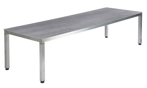 Equinox rectangular dining table 3m (stainless steel frame / dusk ceramic top)
