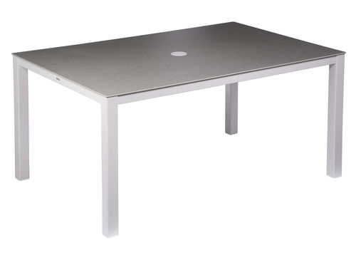 Cayman rectangular dining table 150 (arctic white frame / ash ceramic top)