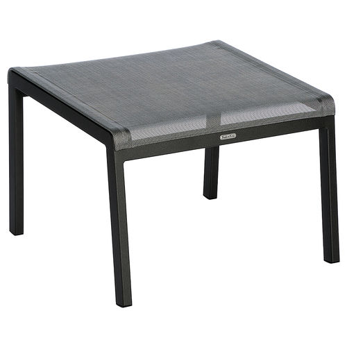 Aura square footstool (graphite frame / Textilene® sling - platinum)