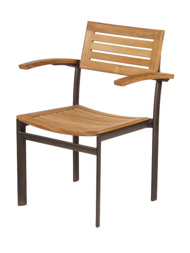 Virage armchair (graphite frame / teak seat and back)
