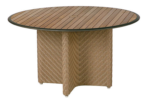 Cove circular dining table 150 (woven frame / teak top)