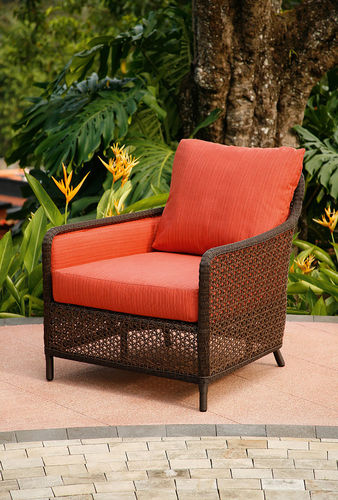 Armchair seat cushion - armchair and back cushion not included (Sunbrella® fabric - papaya)