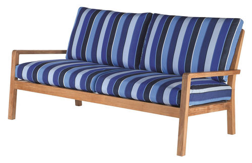 Avon three-seater settee cushion - settee not included (Sunbrella® fabric - cobalt blue stripe)