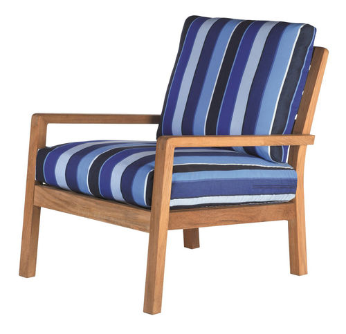 Avon armchair cushion - armchair not included (Sunbrella® fabric - cobalt blue stripe)