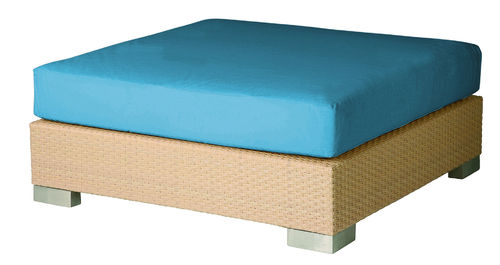 Arizona square ottoman 104 & 12cm cushion (Sahara weave / Sunbrella® fabric - sky blue)