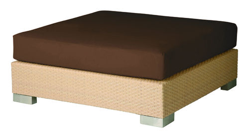 Arizona square ottoman 104 & 12cm cushion (Sahara weave / Sunbrella® fabric - walnut)
