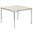 Equinox square dining table 100 (stainless steel / ivory ceramic)