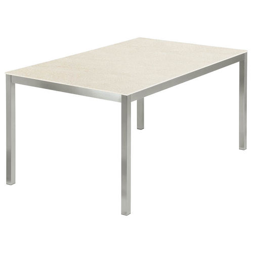 Equinox rectangular dining table 150 (stainless steel frame / ivory ceramic top)