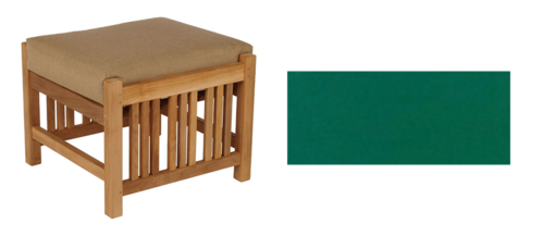 Mission footstool cushion - footstool not included (Sunbrella® fabric - forest green, 2nd image)